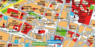 Carte de rue de centre-ville de munich