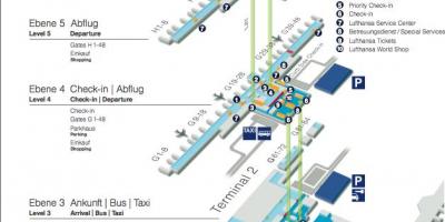 Carte de l'aéroport de munich lufthansa