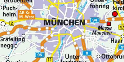 Le centre-ville de Munich carte