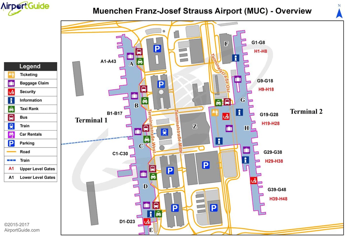 l'aéroport international de munich carte