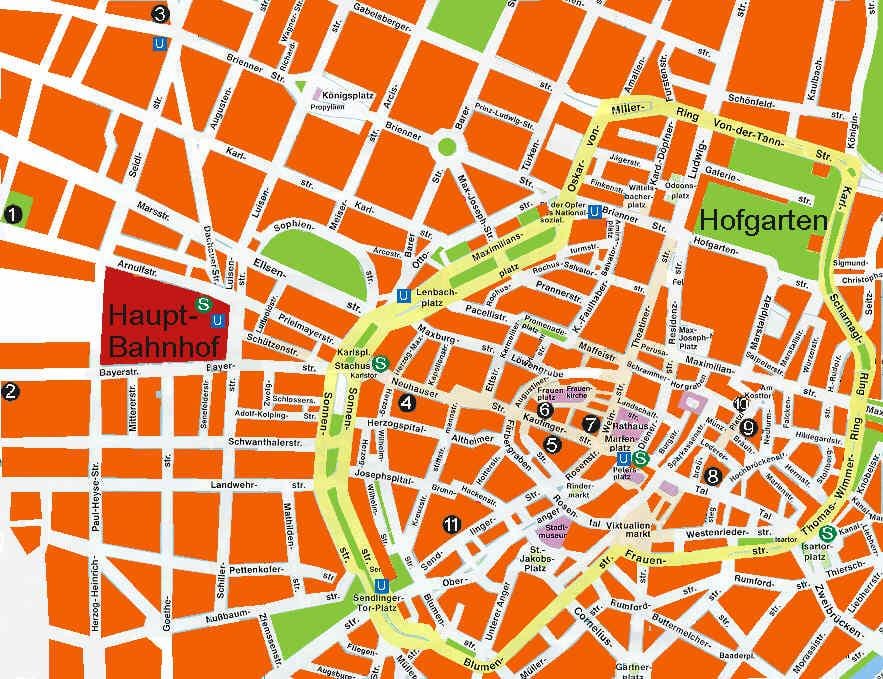 Carte de la bière de munich salles