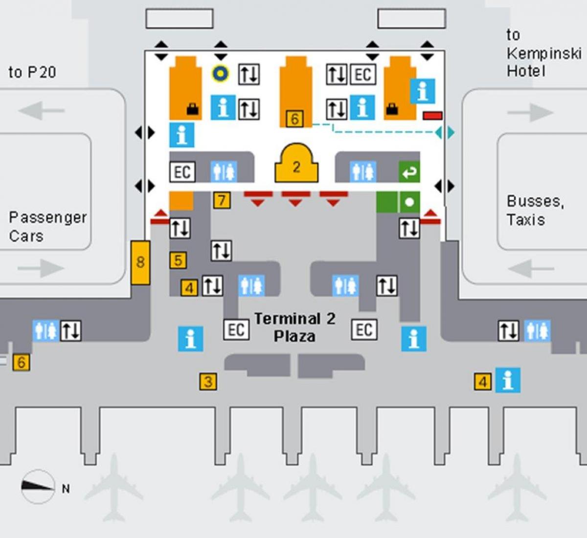 Carte des arrivées de l'aéroport de munich