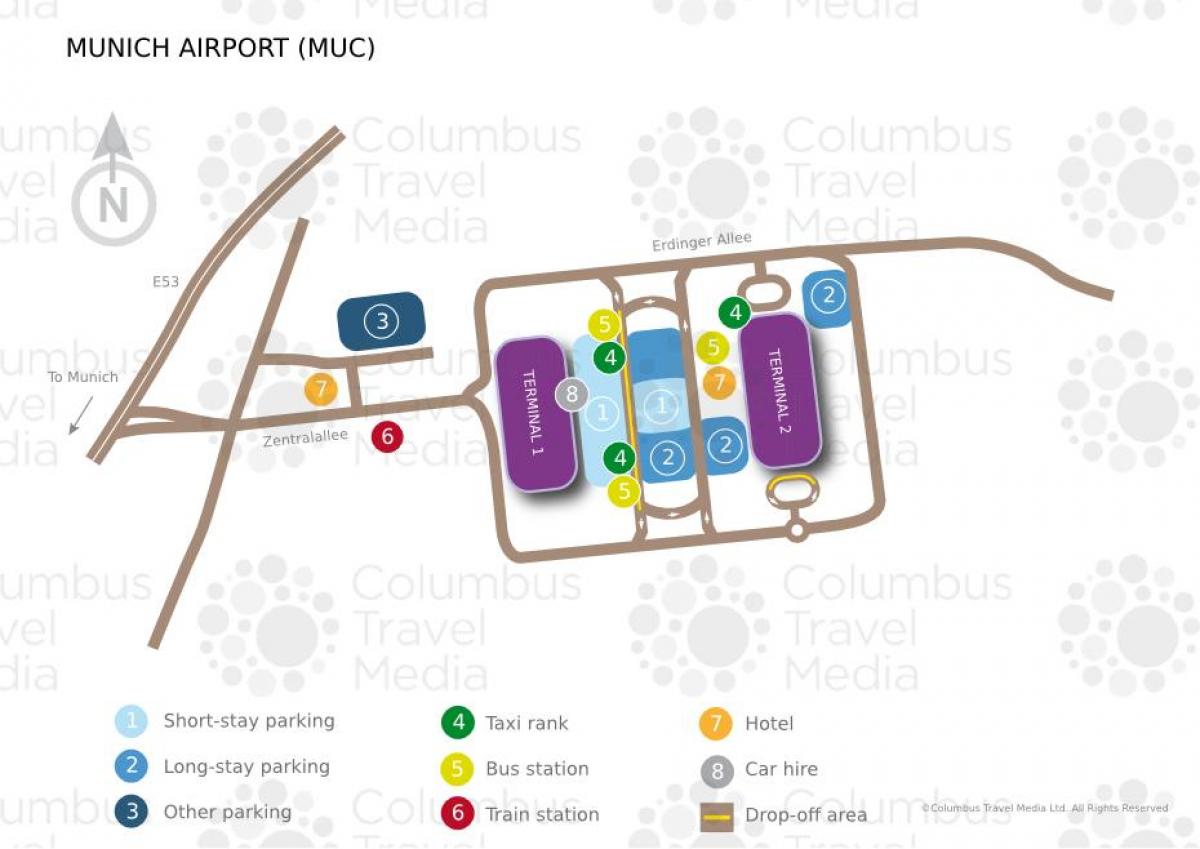 Carte de l'aéroport de munich gare