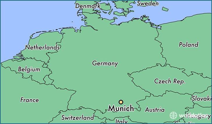 munich allemagne sur une carte