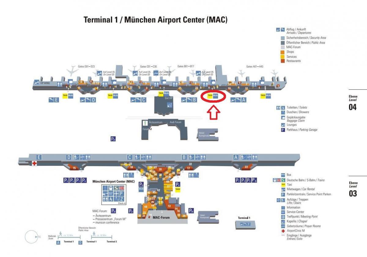 La carte de munich airport terminal 1