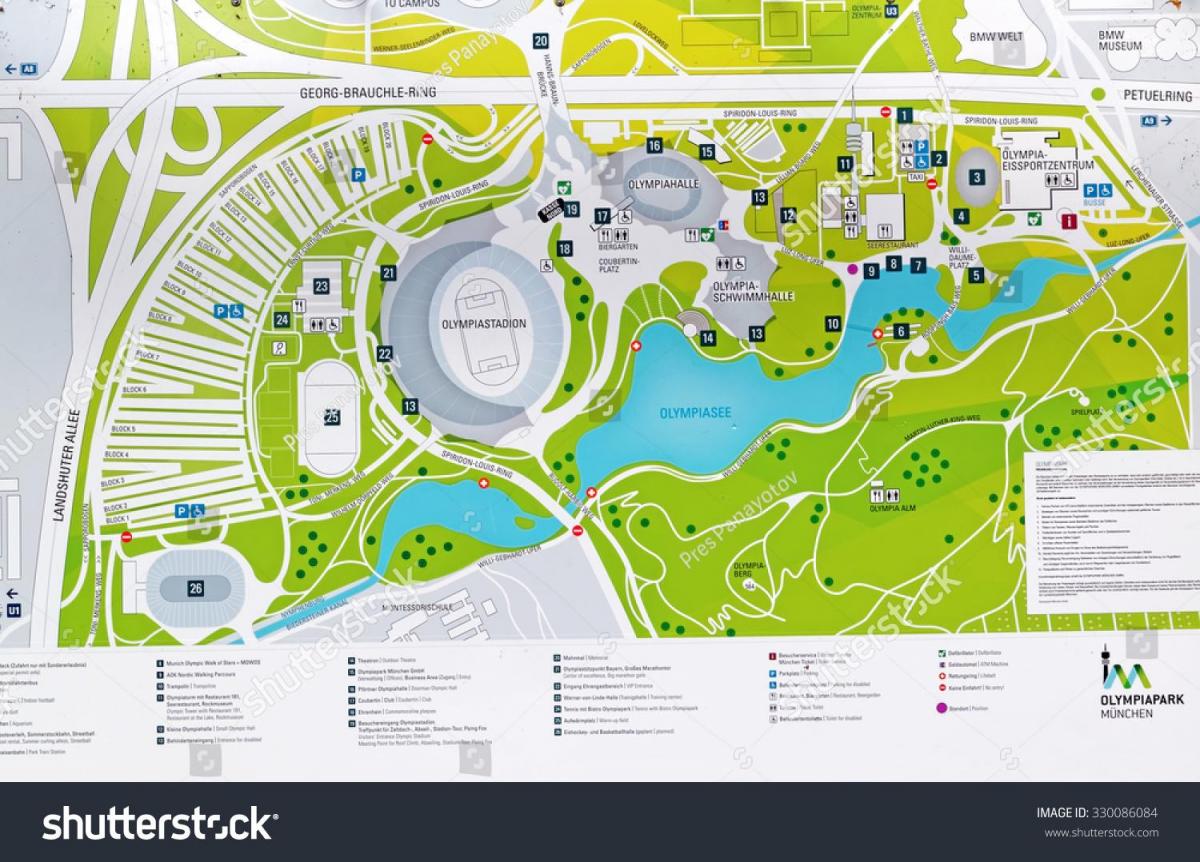 Carte du parc olympique de munich