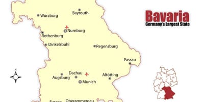 Carte de l'allemagne montrant munich