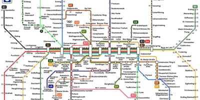 Carte du métro de munich en allemagne