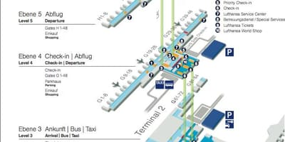 Carte de l'aéroport de munich lufthansa