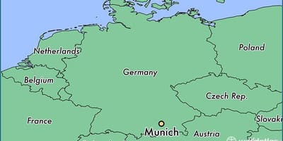 Munich allemagne sur une carte